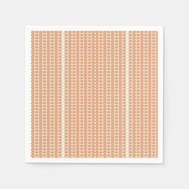 an orange and white striped background with small  napkin (Front)