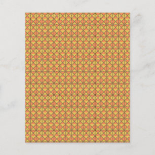 an orange and yellow background with a pattern flyer