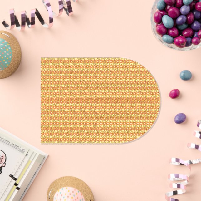 an orange and yellow background with small dots acrylic invitations (Insitu (Celebration))