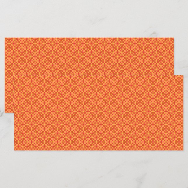 an orange and yellow background with small squares menu (Front/Back)