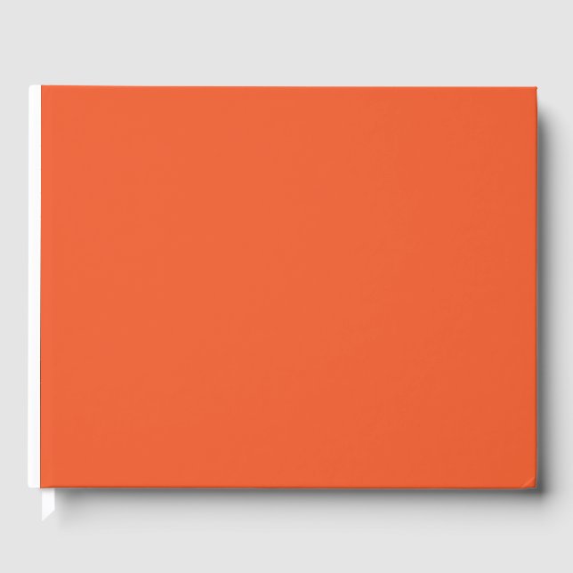 an orange background with a guest book (Front)