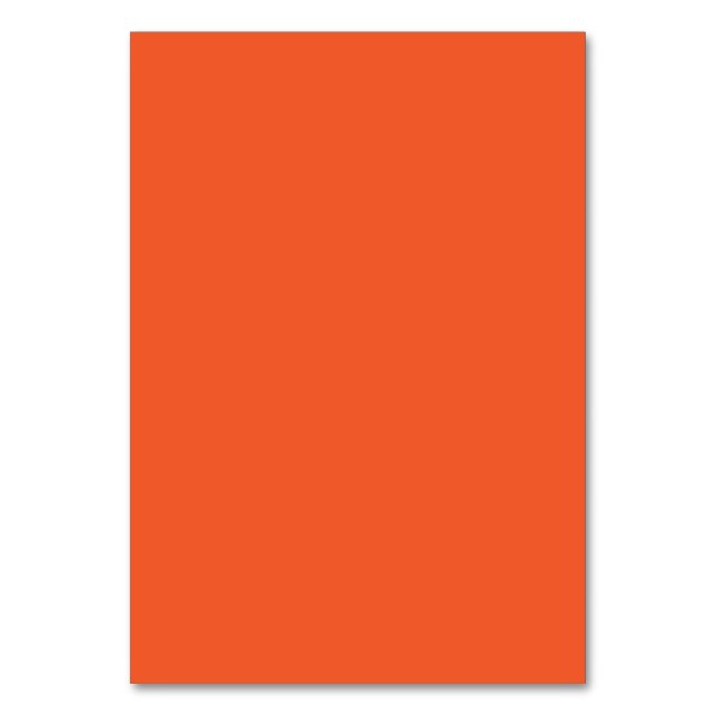 an orange background with a table number (Front)