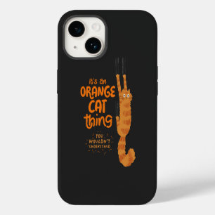 An Orange Cat Thing - Funny Tabby Cat Hanging On iPhone 14 Case