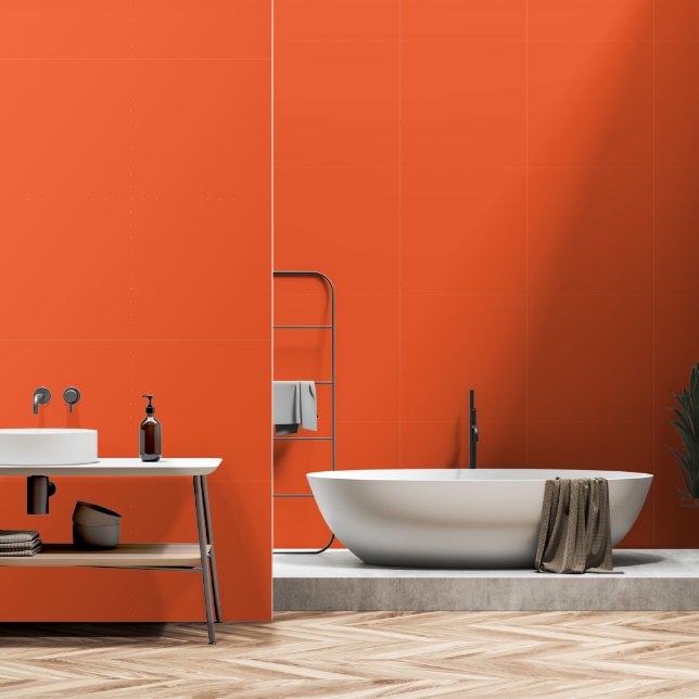 An orange square with a white border, creating a v wallpaper (Bathroom)