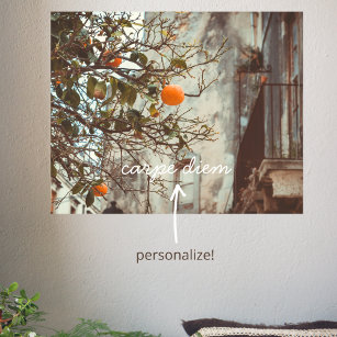 An Orange Tree in a Romantic Old Town Poster