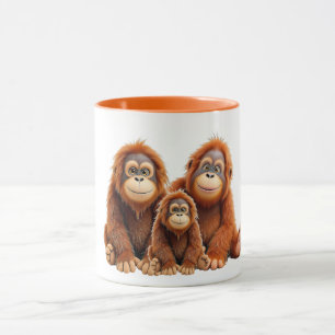 An orangutan family too cute. mug