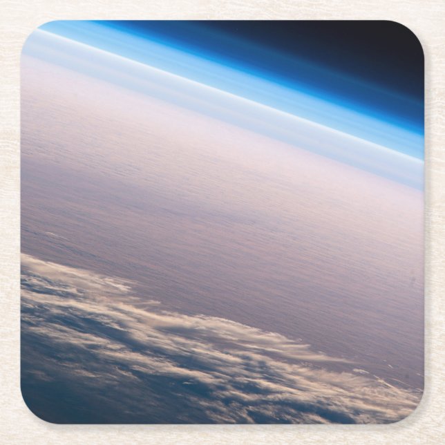 An Orbital Sunset Off The Coast Of Cabo San Lucas Square Paper Coaster (Front)