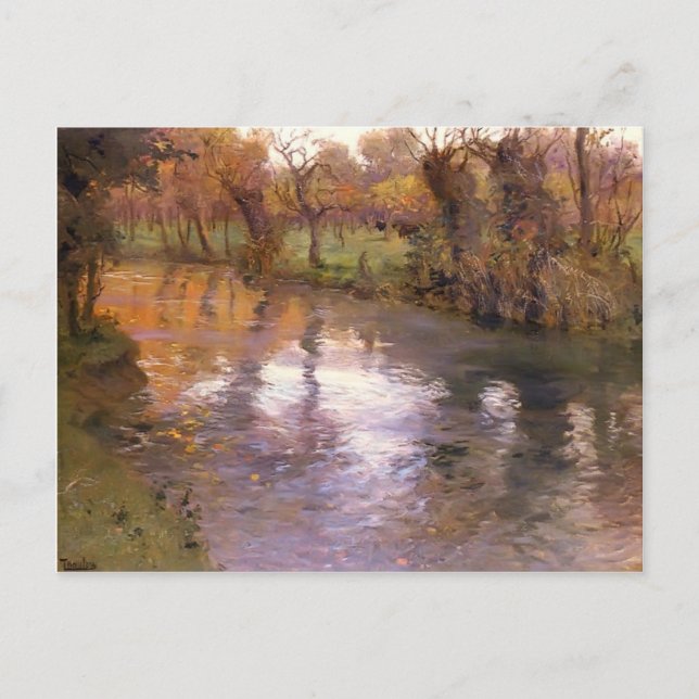 An Orchard on the Banks of River by Frits Thaulow Postcard (Front)