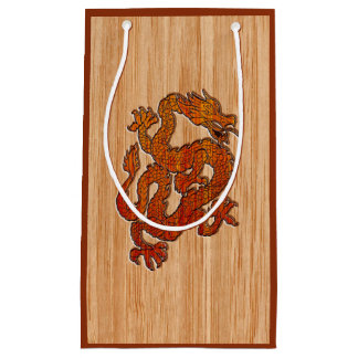 An oriental Dragon in Bamboo Small Gift Bag