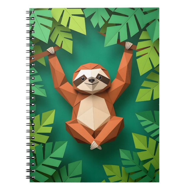 An Origami Cute Sloth Back To School Notebook (Front)
