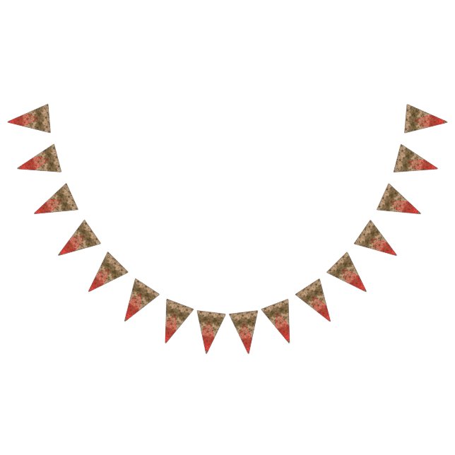 An ornate design with a harmonious mix of red and  bunting  (All)