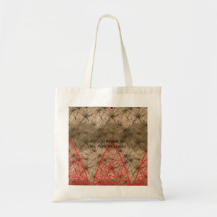 An ornate design with a harmonious mix of red and  tote bag