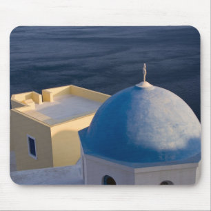An Orthodox Church near the sea, Oia Santorini Mouse Pad