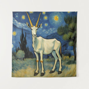 an Oryx in a starry night Tapestry