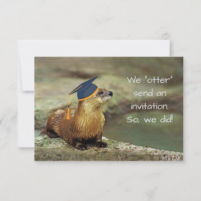 An Otter Grad Party Invitation Enclosure Card (Front)