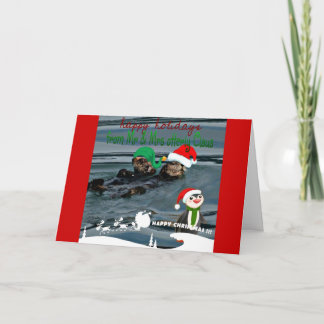 An Otterly Happy Holiday Sea Otter Greeting card