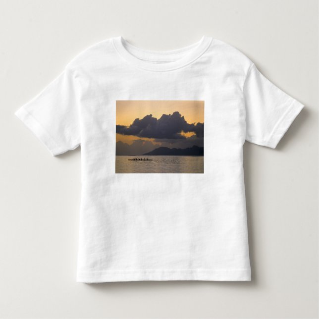 An outrigger canoe team practices off the coast toddler T-Shirt (Front)