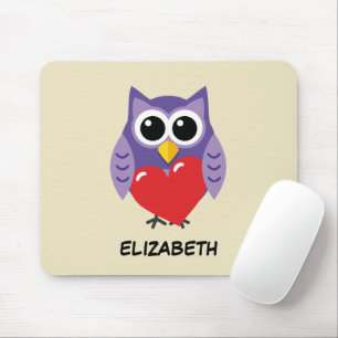 An Owly Love Add Your Name Mouse Pad