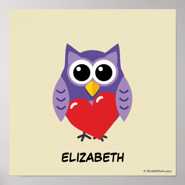 An Owly Love | Add Your Name Poster (Front)