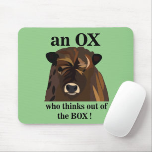 An Ox Who Thinks Out Of The Box Mouse Pad