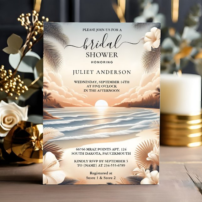 An Summer Ocean Sea Beach Blue Water Bridal Shower Invitation (Creator Uploaded)