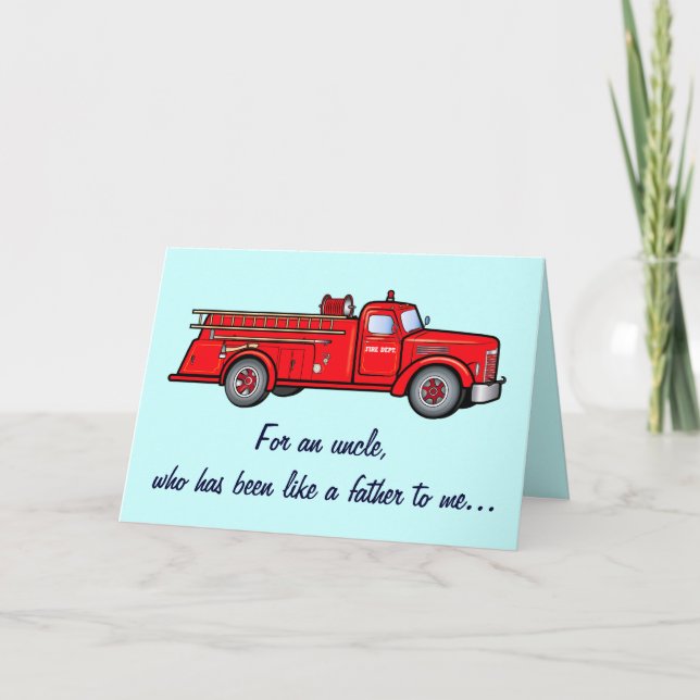 An Uncle like a Dad with Fire Engine Card (Front)