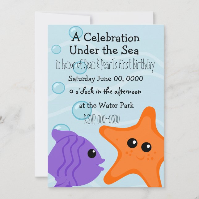 An Under the Sea Celebration Invitation (Front)