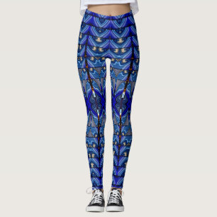 An unique blue colour classic "Ratti_Creative_Arts Leggings