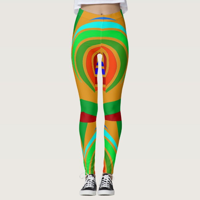 An unique cute multicolor "Ratti_Creative_Arts" Le Leggings (Front)