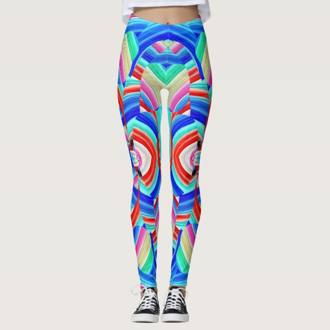 An unique cute multicolor "Ratti_Creative_Arts" Le Leggings (Front)