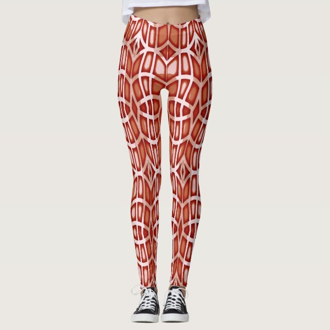 An unique red colour "Ratti_Creative_Arts"  Leggings (Front)