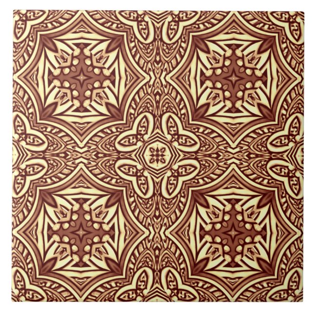 An unique vintage brown classic pattern   tile (Front)