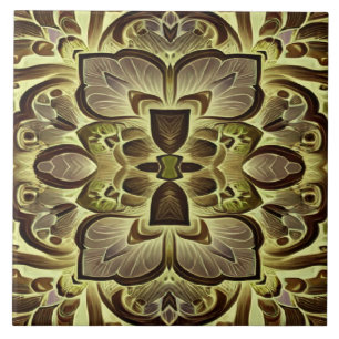 An unique vintage floral pattern ceramic tile