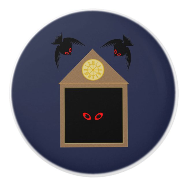 An Unkindness of Ravens Halloween Ceramic Knob (Front)