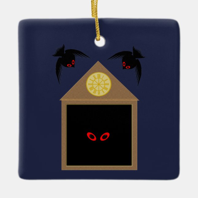 An Unkindness of Ravens Halloween Ceramic Ornament (Front)