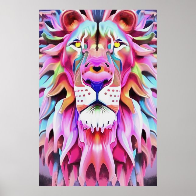An Unreal Dreamlike Lion Fantasy Art Poster (Front)