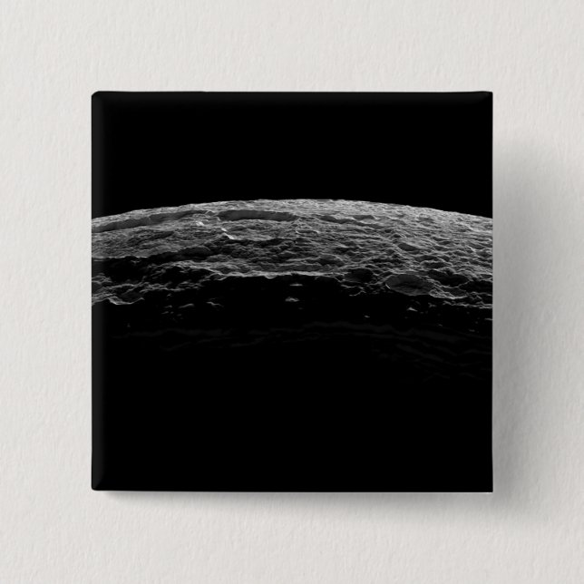 An unreal landscape of Saturn's moon 15 Cm Square Badge (Front)