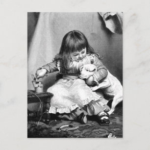 "An Unwilling Patient" Vintage Illustration Postcard