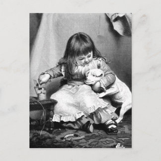 "An Unwilling Patient" Vintage Illustration Postcard