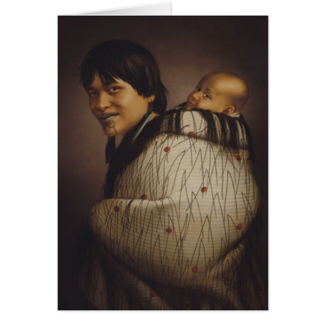 'Ana Rupene and Child' - Gottfried Lindauer Card (Front)