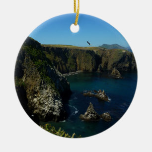 Anacapa Island Scenic View at Channel Islands Ceramic Tree Decoration