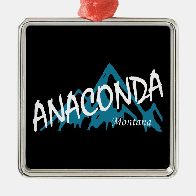 Anaconda Montana Mountains Metal Tree Decoration (Front)