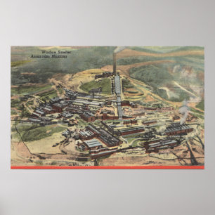 Anaconda, Montana - Washoe Smelter View from Poster