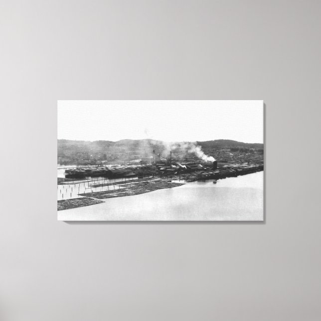 Anacortes, WA View of Morrison Mill Photograph Canvas Print (Front)