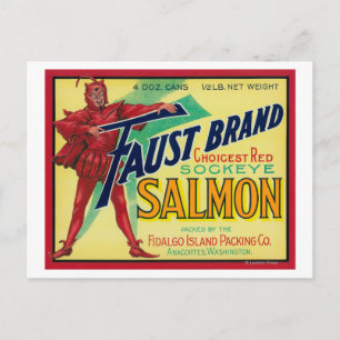 Anacortes, Washington - Faust Salmon Case Label Postcard