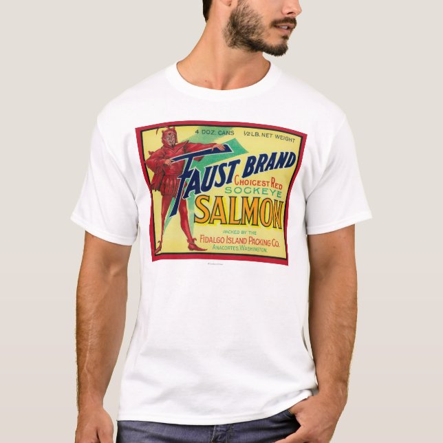 Anacortes, Washington - Faust Salmon Case Label T-Shirt (Front)