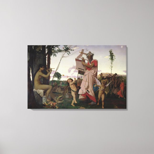 Anacreon, Bacchus and Aphrodite, 1848 Canvas Print (Front)