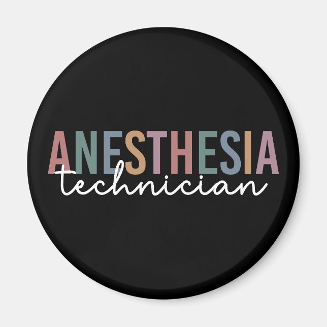 Anaesthesia Technician Retro Anaesthetic Tech Magnet (Front)