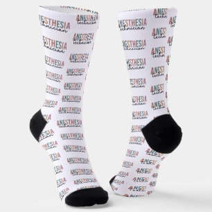 Anaesthesia Technician Retro Anaesthetic Tech Socks