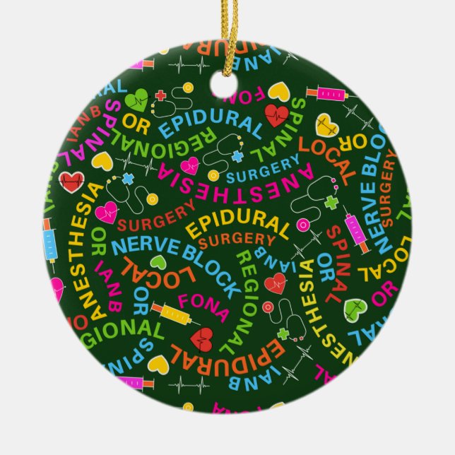 Anaesthesia Types  Ceramic Tree Decoration (Front)
